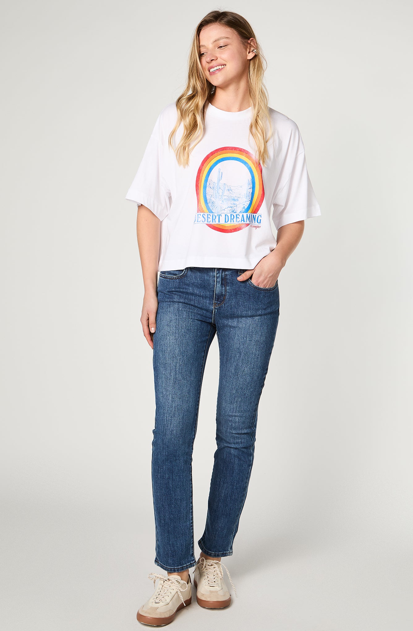 Polera Mujer Cropped Oversized White