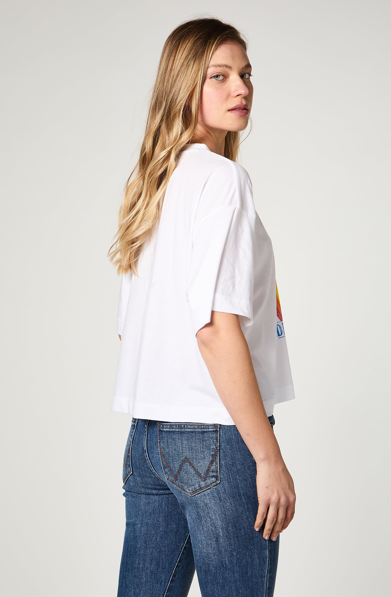Polera Mujer Cropped Oversized White