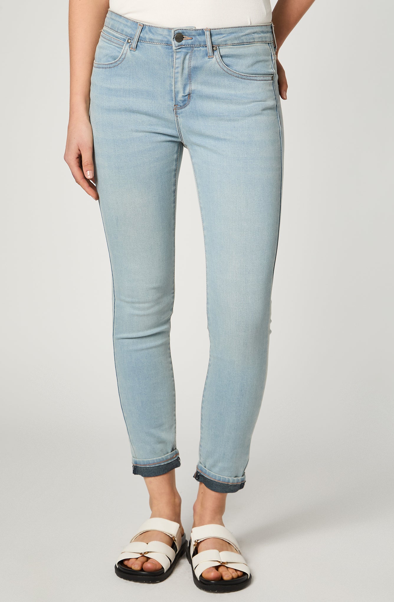Jeans Mujer Skinny Crop Fit Soft Blue