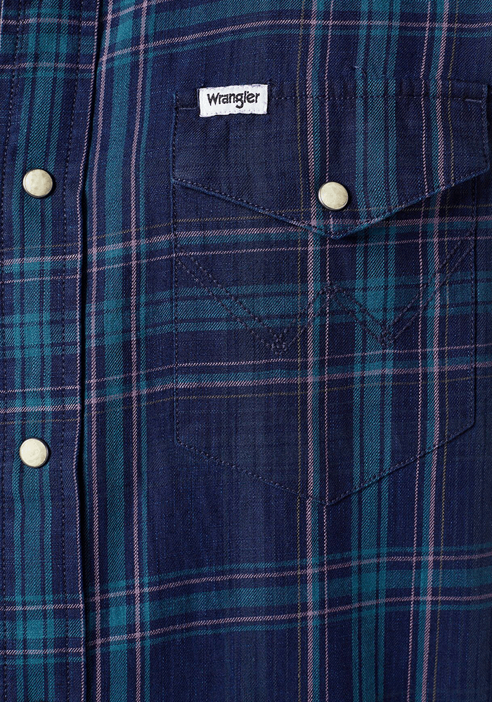 Camisa Western Shirt Plaid Ls Black Iris
