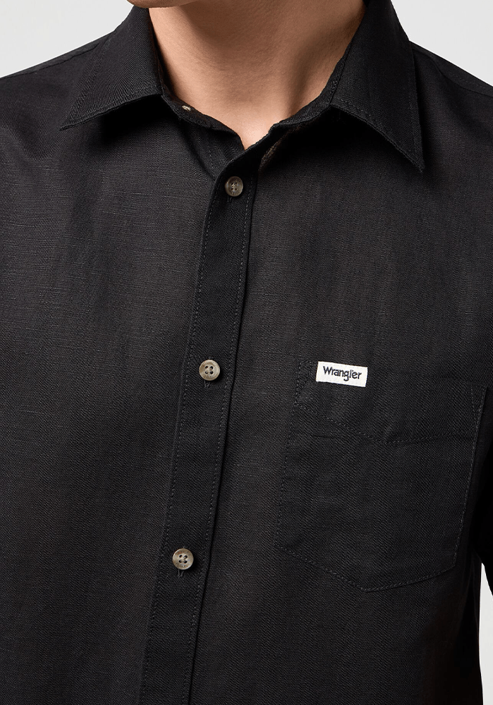 Camisa Manga Corta Linen Shirt Ss Black