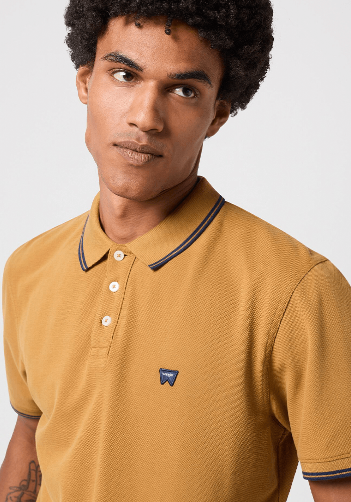 Polera Refined Polo Oxford Pique Dijon W/ Navy Tipping