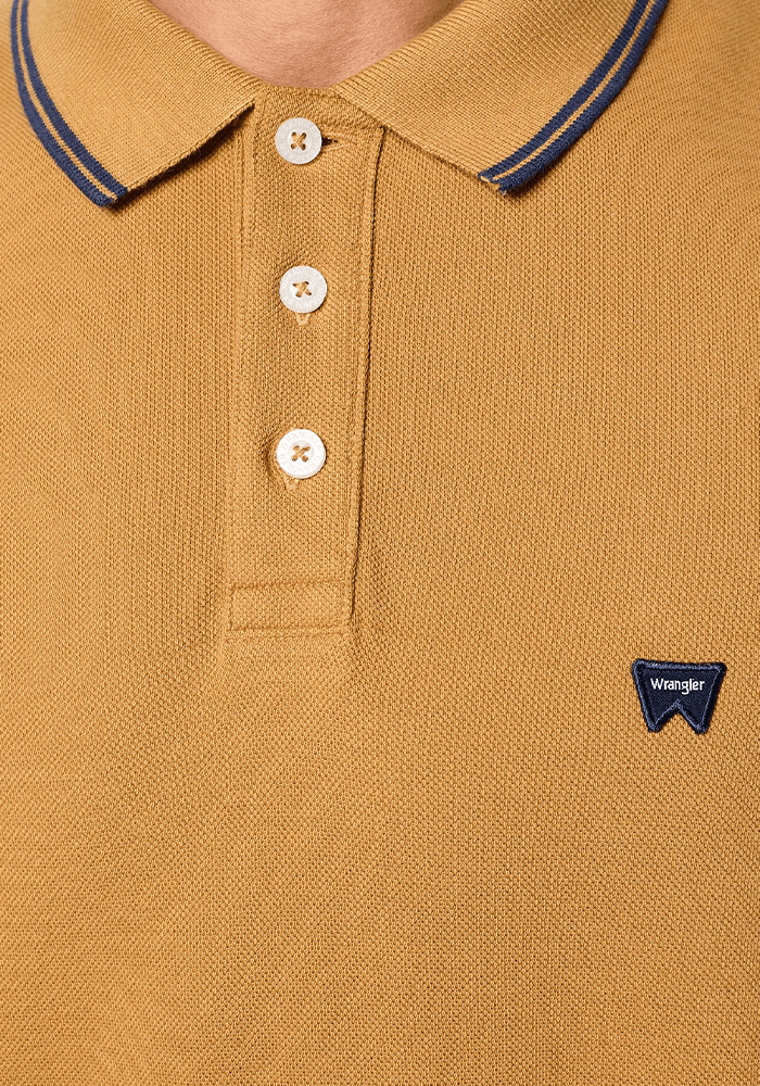 Polera Refined Polo Oxford Pique Dijon W/ Navy Tipping