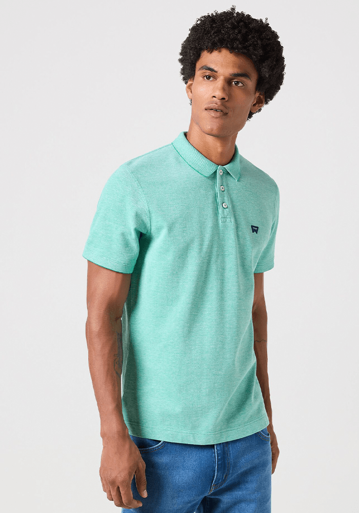 Polera Refined Polo Oxford Pique Green W/ White Tipping