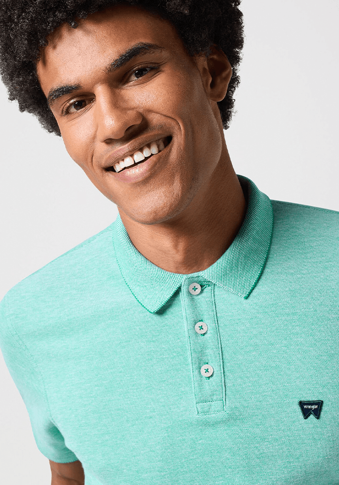 Polera Refined Polo Oxford Pique Green W/ White Tipping