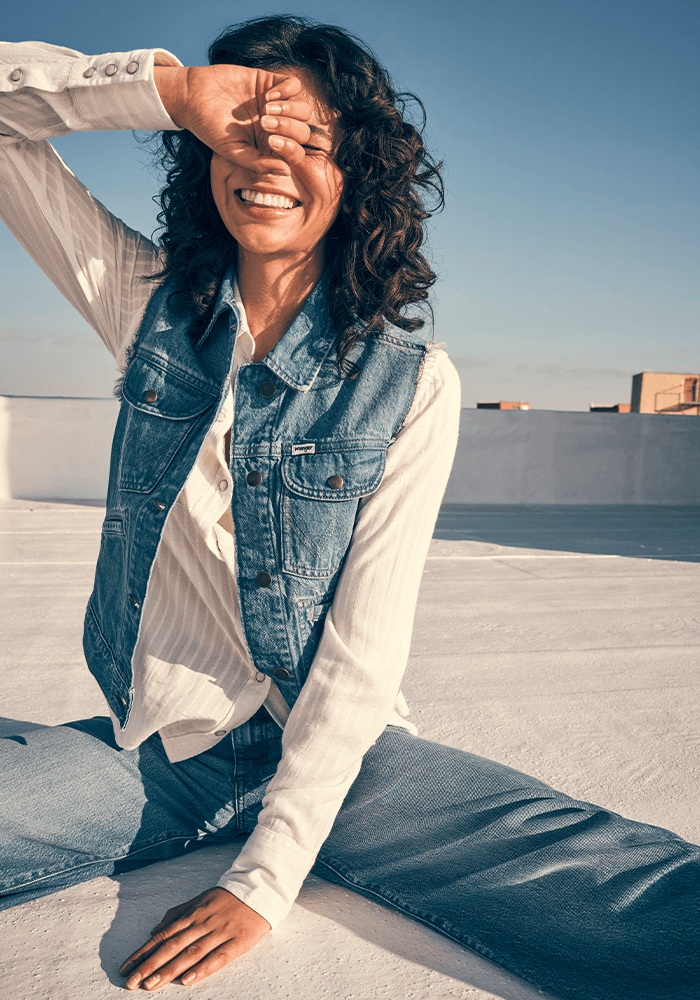 Chaqueta Shrunken Denim Vest Leaving Town