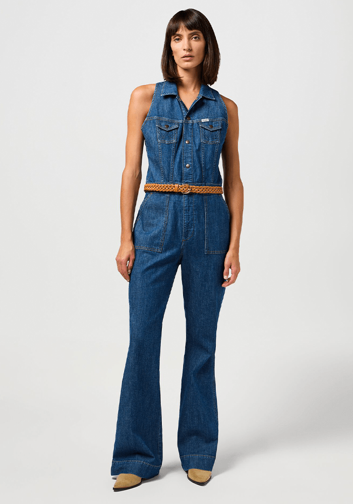 Enterito Racer Back Cat Suit Dark Denim