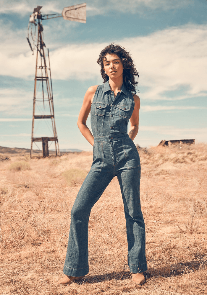 Enterito Racer Back Cat Suit Dark Denim