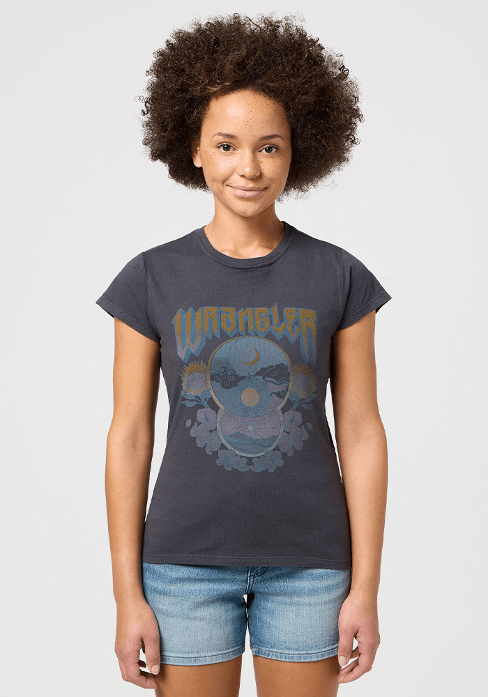 Polera Shrunken Band Tee Faded Black