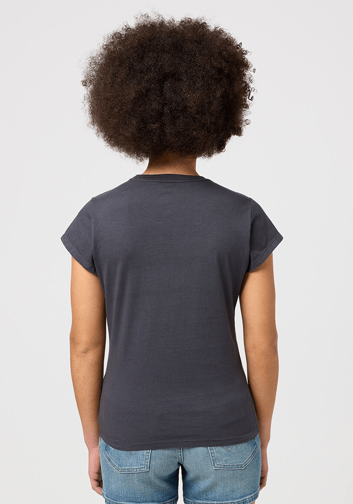 Polera Shrunken Band Tee Faded Black