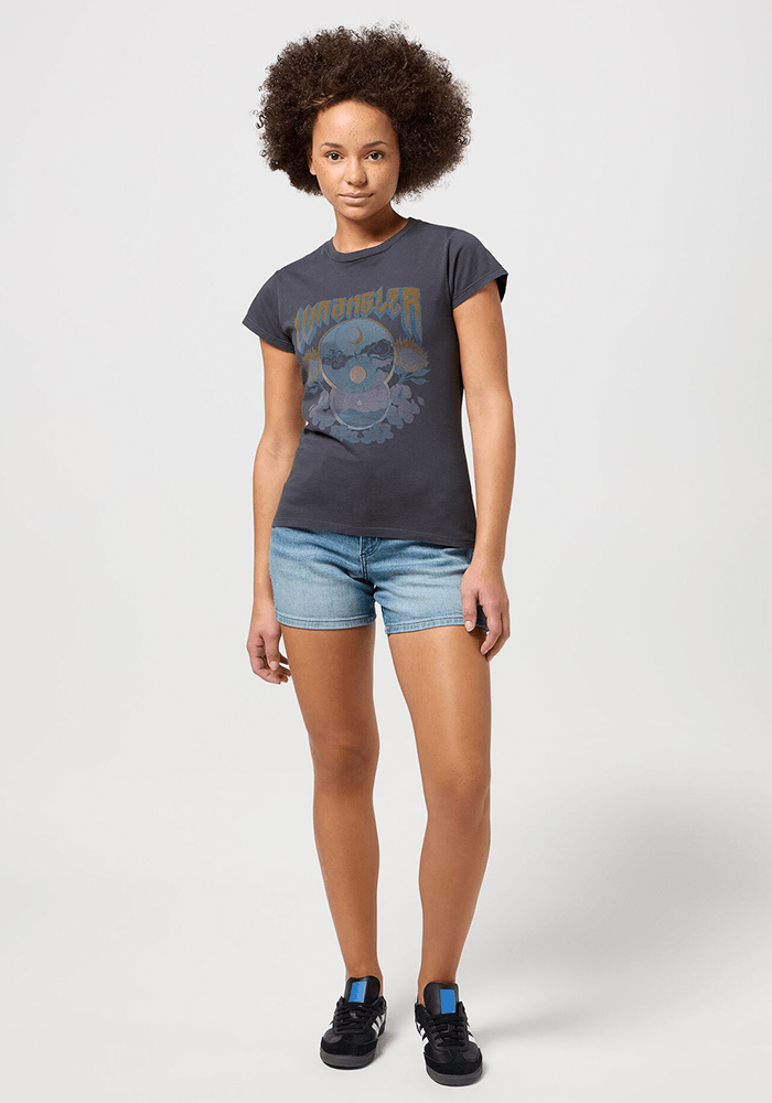 Polera Shrunken Band Tee Faded Black