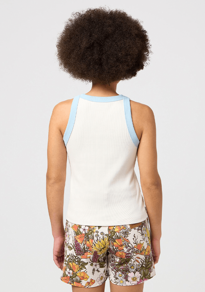 Polera Ringer Tank Vintage White-Dream Blue