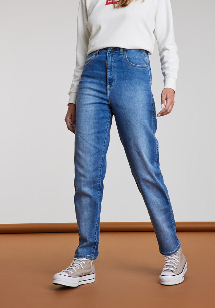 Jeans Mujer Tiro Alto Mom Fit