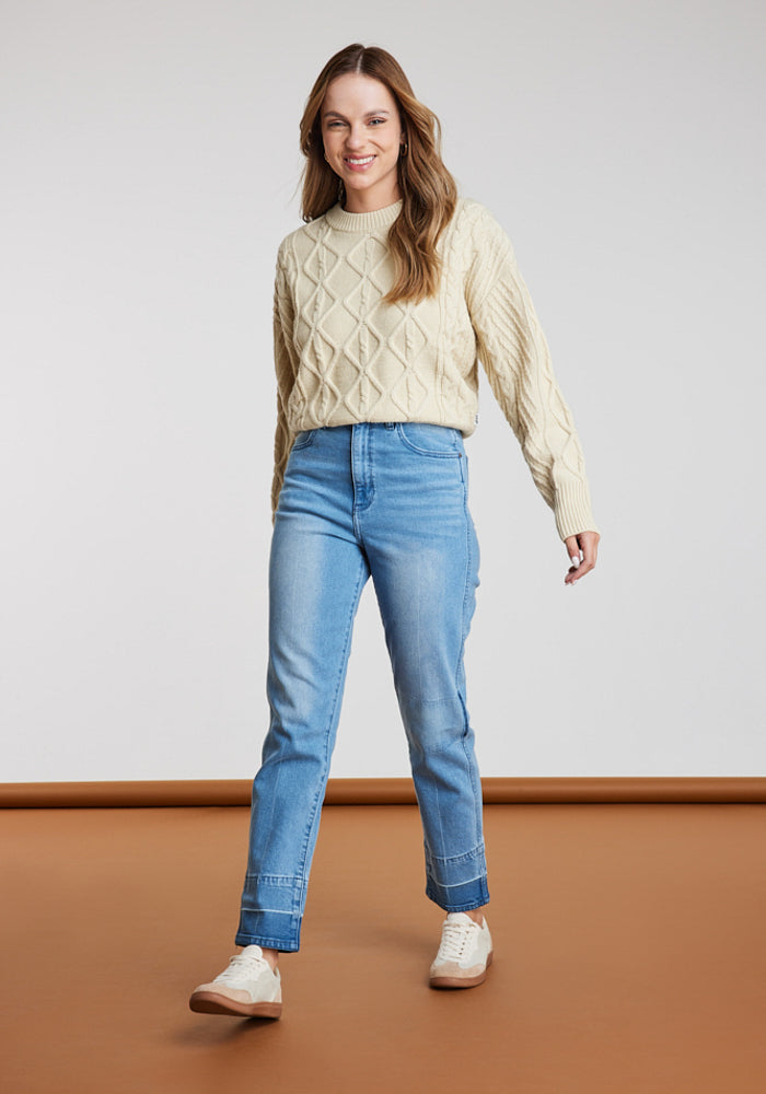 Jeans Mujer Tiro Alto Mom Fit