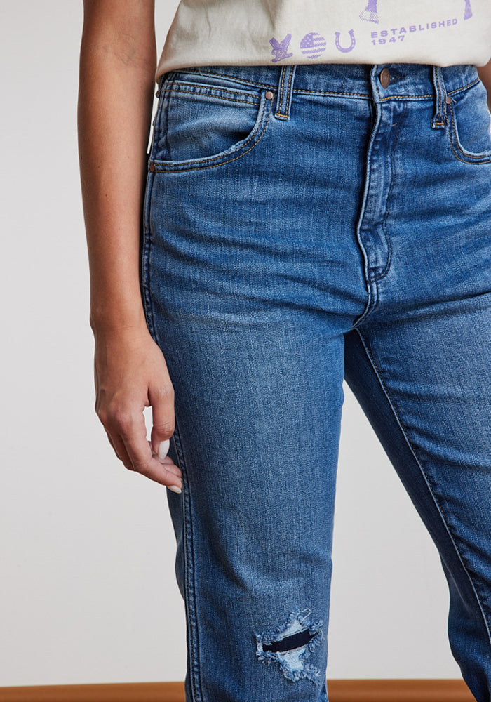 Jeans Mujer Tiro Alto Wild West Straight Fit