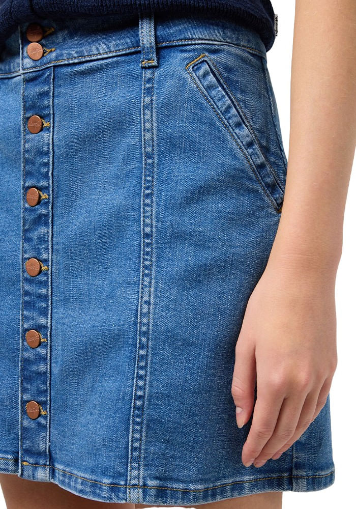 Falda Mini Falda Denim Mid Wash