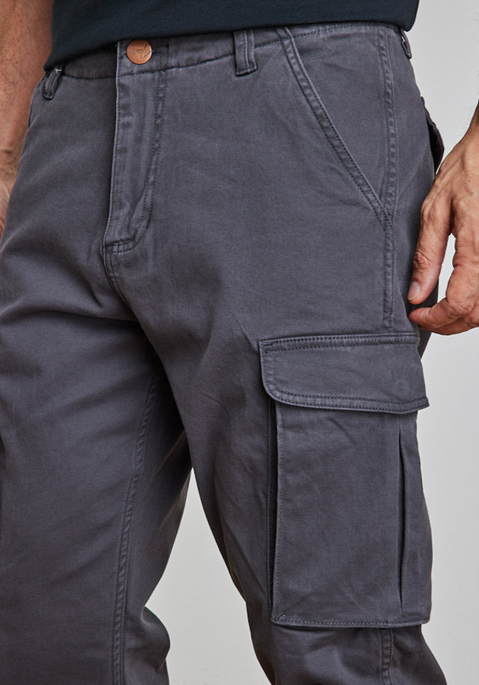 Pantalon Casey Regular Cargo Faded Black