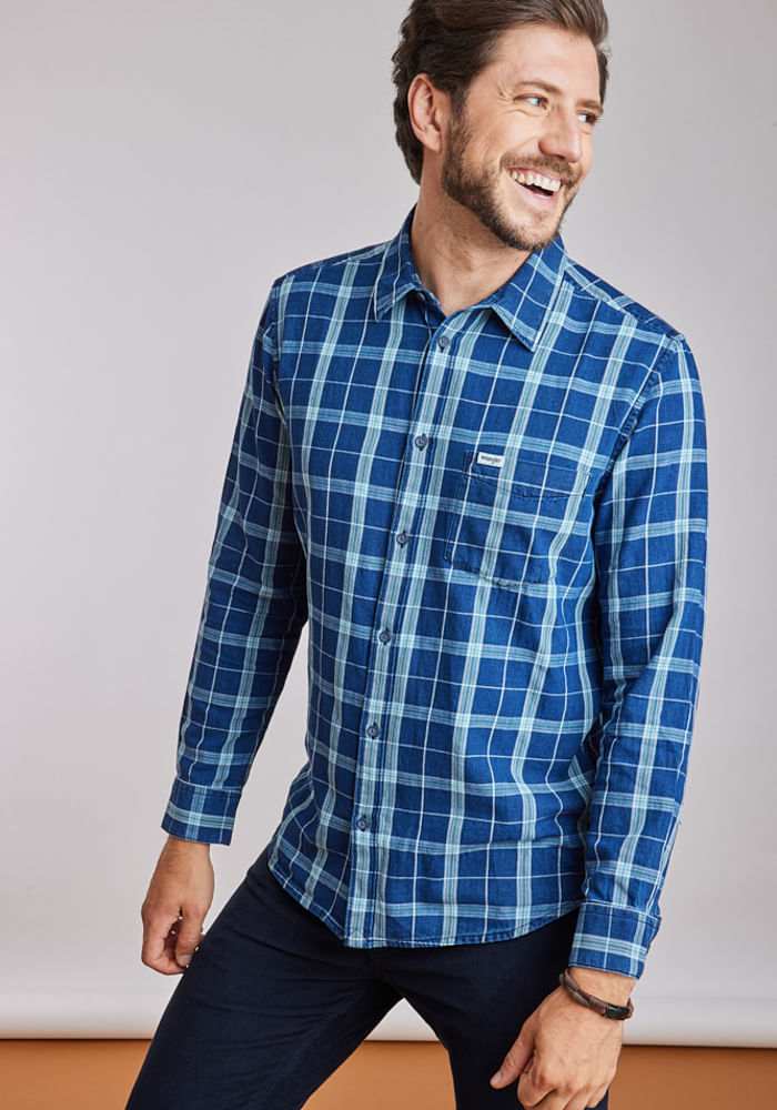 Camisa Hombre 1 Pkt Indigo Shirt Green Indigo