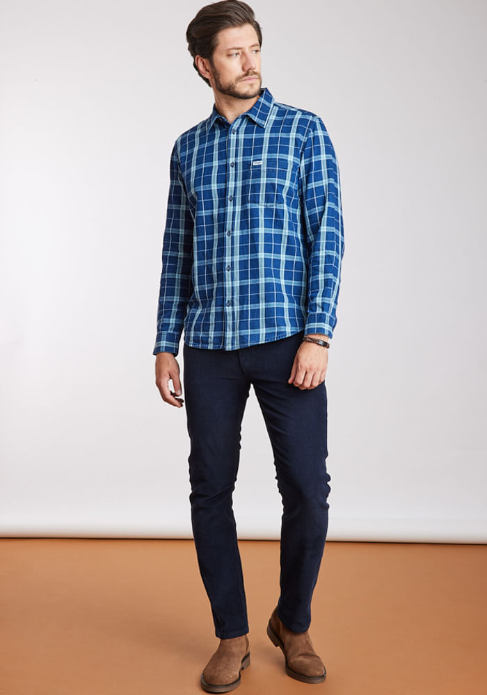 Camisa Hombre 1 Pkt Indigo Shirt Green Indigo