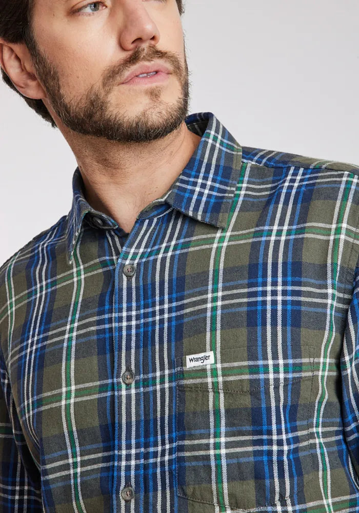Camisa Hombre 1 Pkt Shirt Green Blue