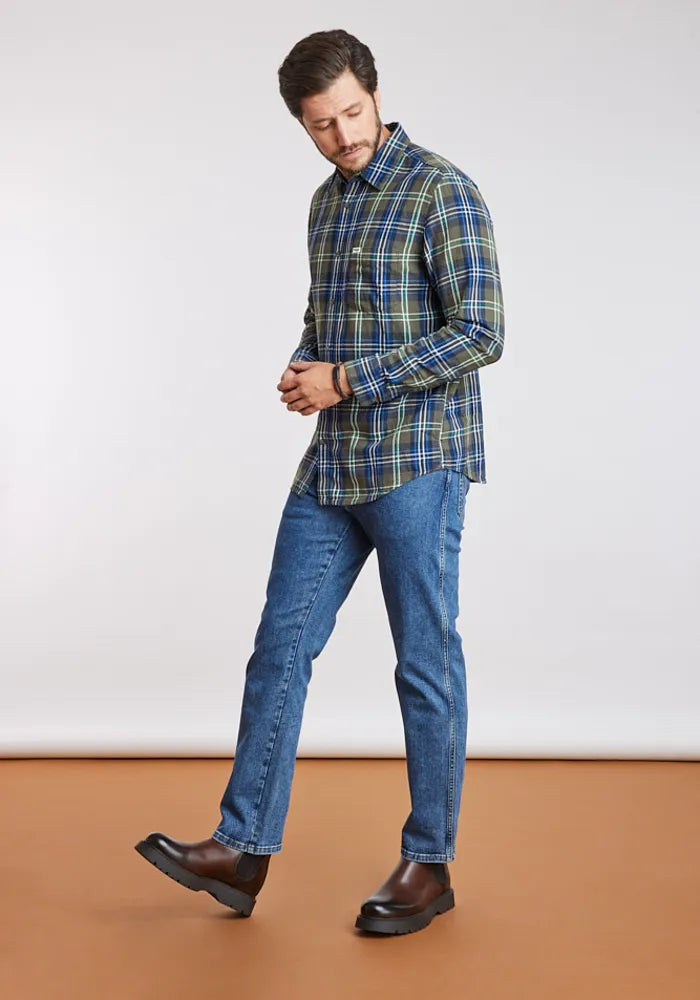 Camisa Hombre 1 Pkt Shirt Green Blue