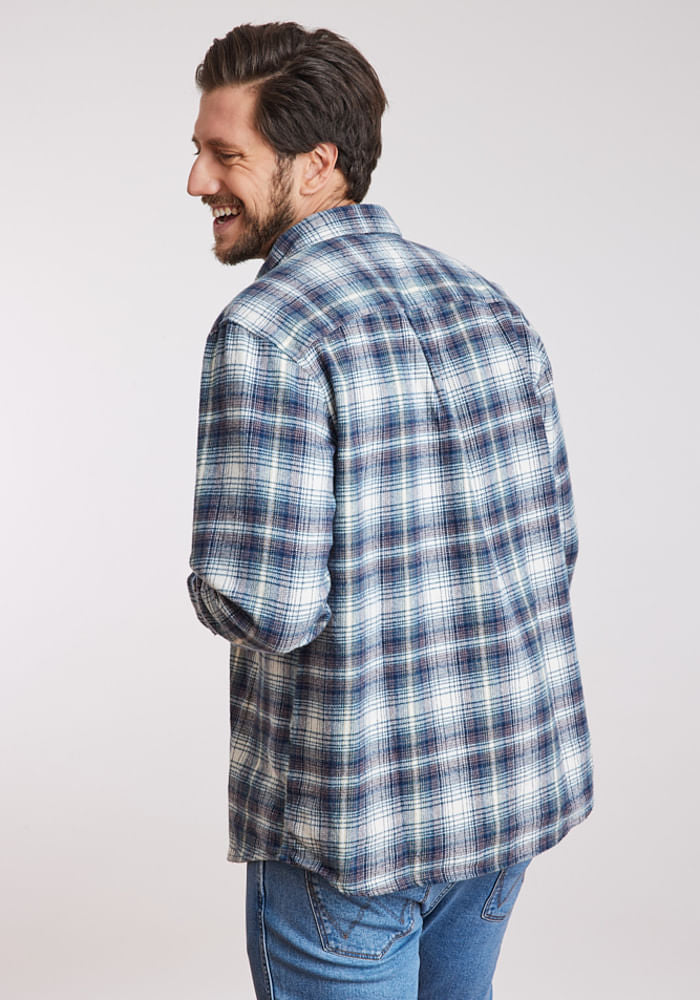 Camisa Hombre 2 Pkt Shirt Blue Grey