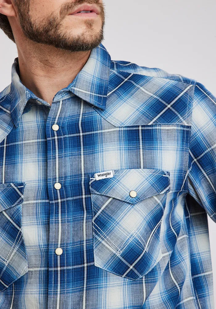 Camisa Hombre Western Shirt Buffalo Indigo