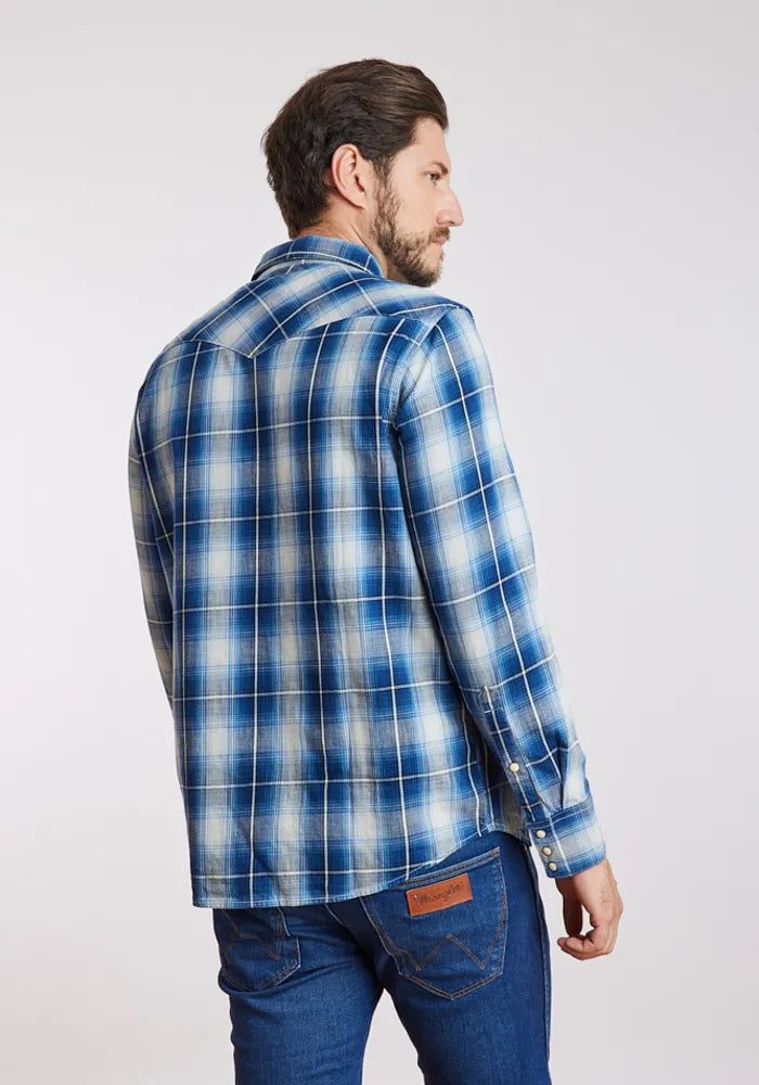Camisa Hombre Western Shirt Buffalo Indigo
