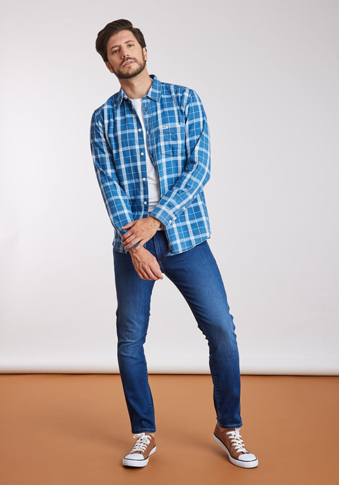 Camisa Hombre 1 Pkt Indigo Shirt Blue Indigo