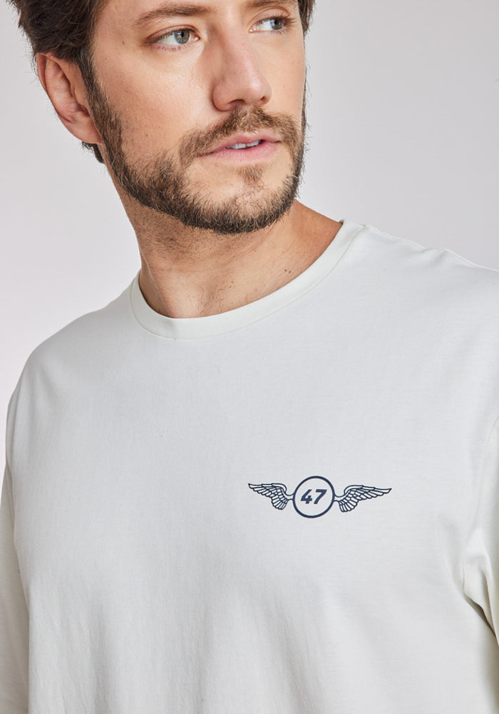 Polera Ls Graphic Tee Vintage White