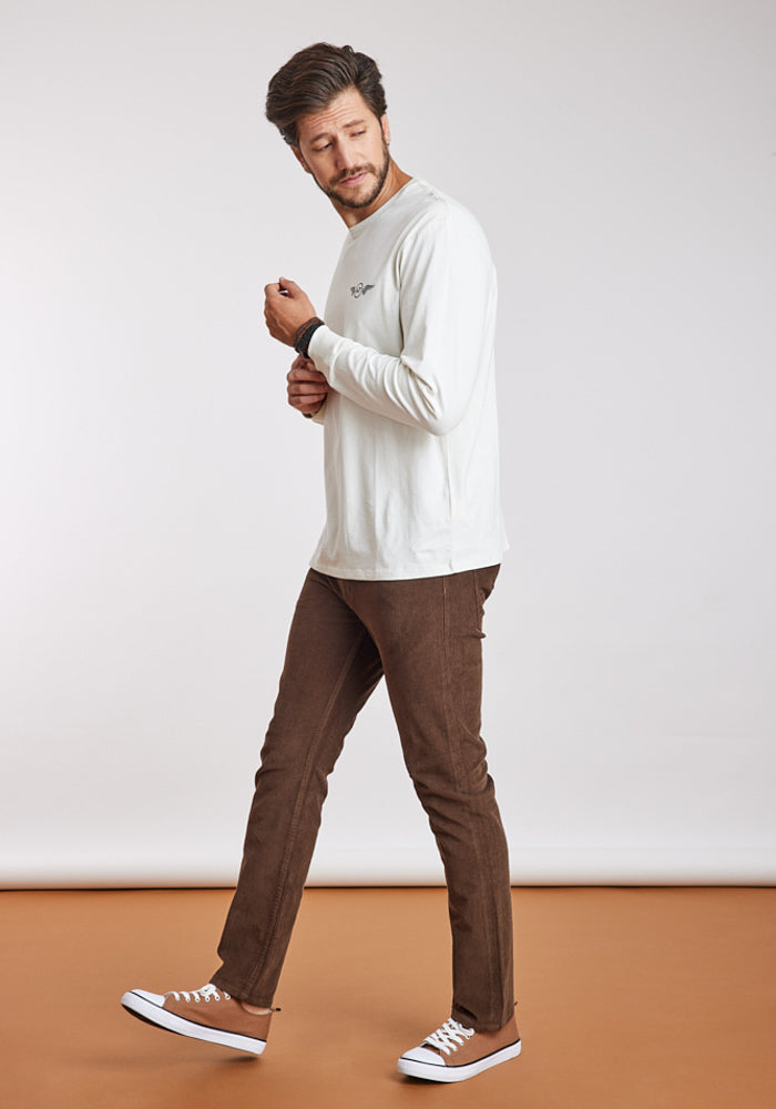 Polera Ls Graphic Tee Vintage White