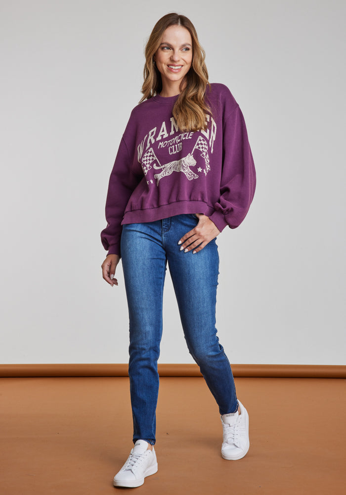 Polerón Mujer Oversized Sweat Italian Plum