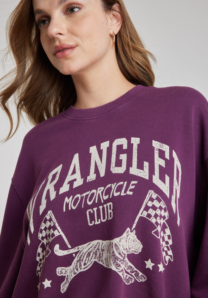 Polerón Mujer Oversized Sweat Italian Plum