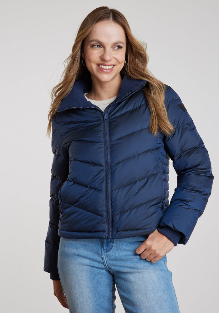 Chaqueta Mujer Short Puffer Jacket Navy
