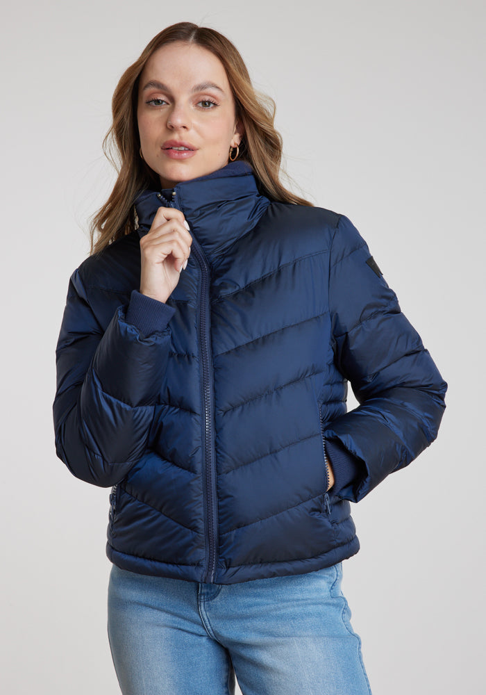 Chaqueta Mujer Short Puffer Jacket Navy