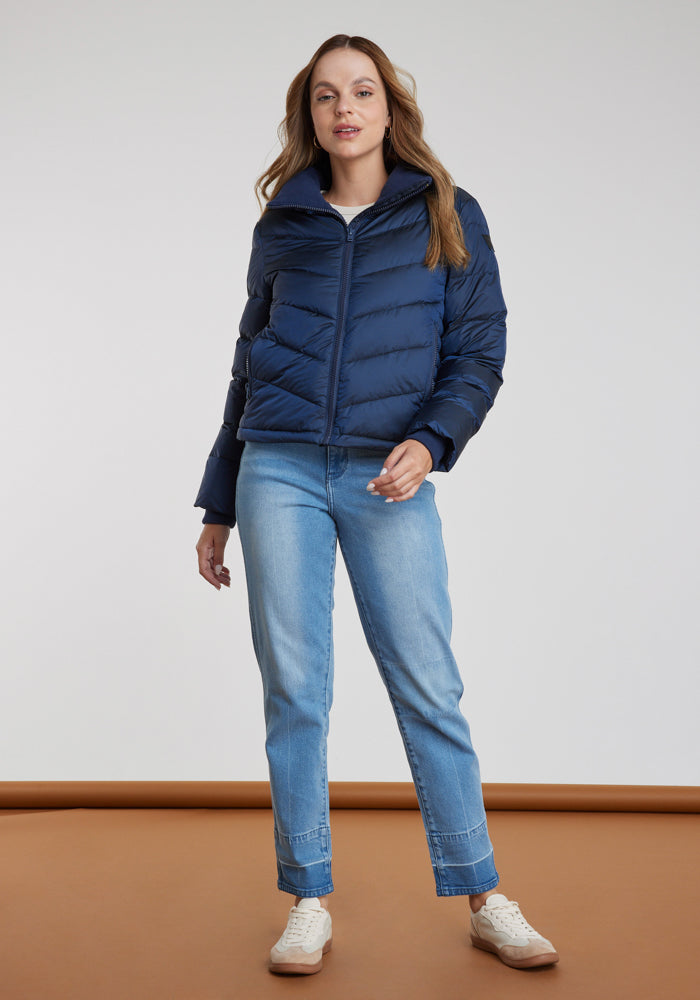 Chaqueta Mujer Short Puffer Jacket Navy