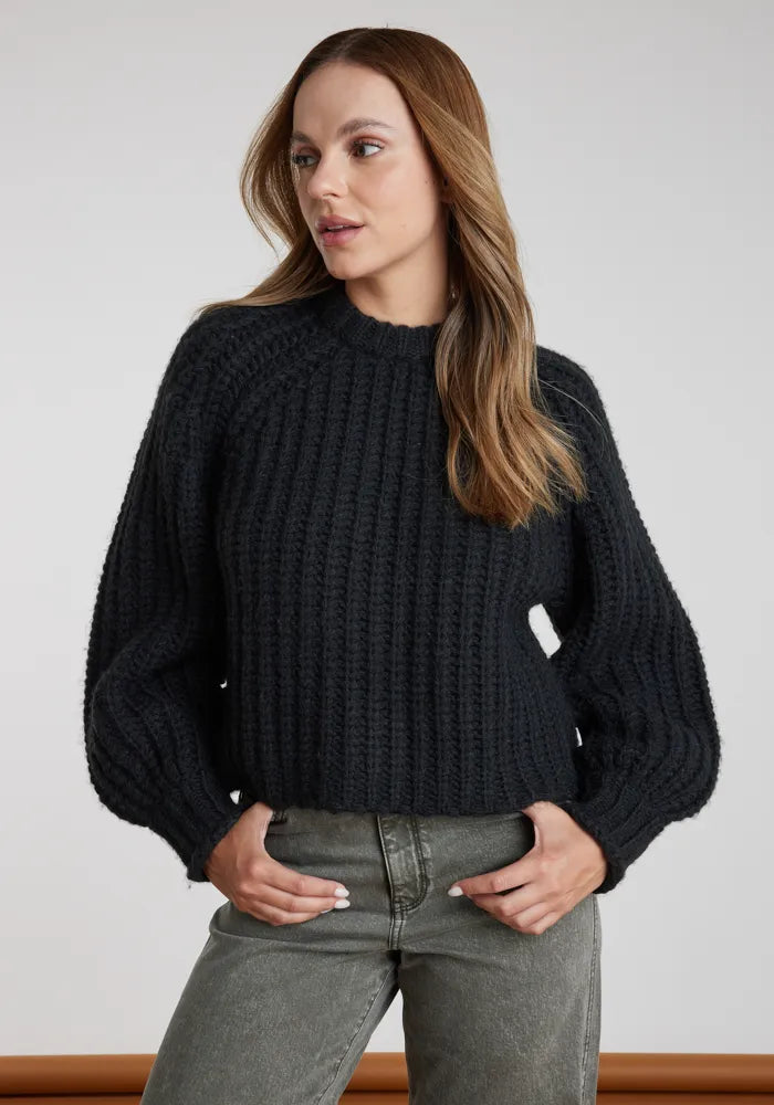 Sweater Mujer Puff Sleeve Sweater Black