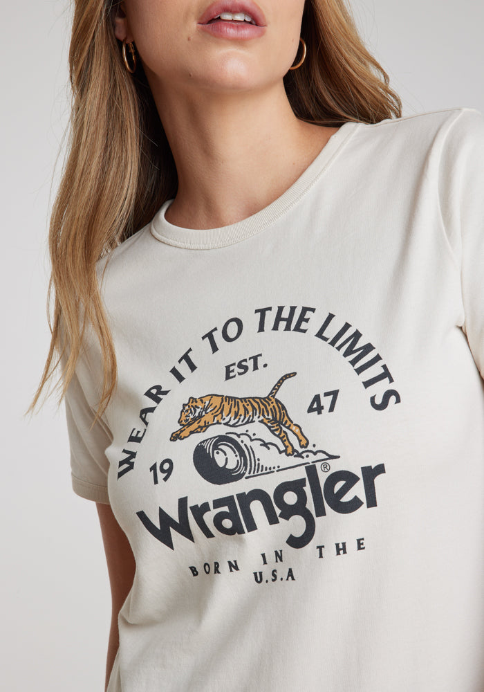 Polera Mujer Ringer Tee Vintage White