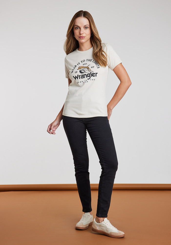 Polera Mujer Ringer Tee Vintage White