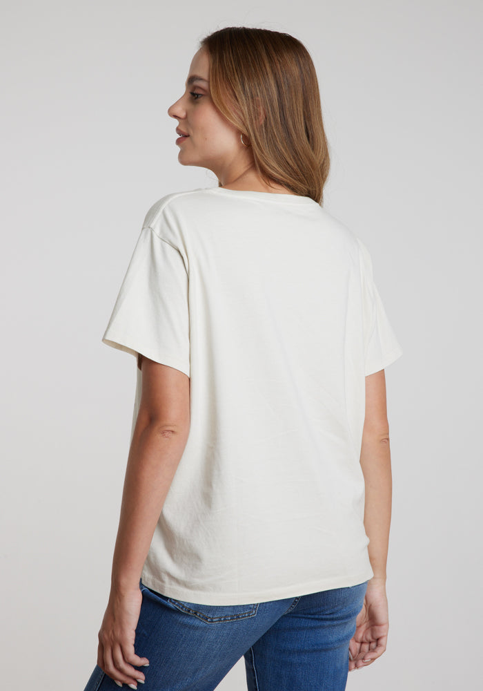 Polera Mujer Girlfriend Tee Vintage White