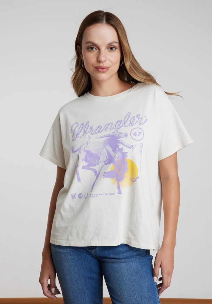 Polera Mujer Girlfriend Tee Vintage White
