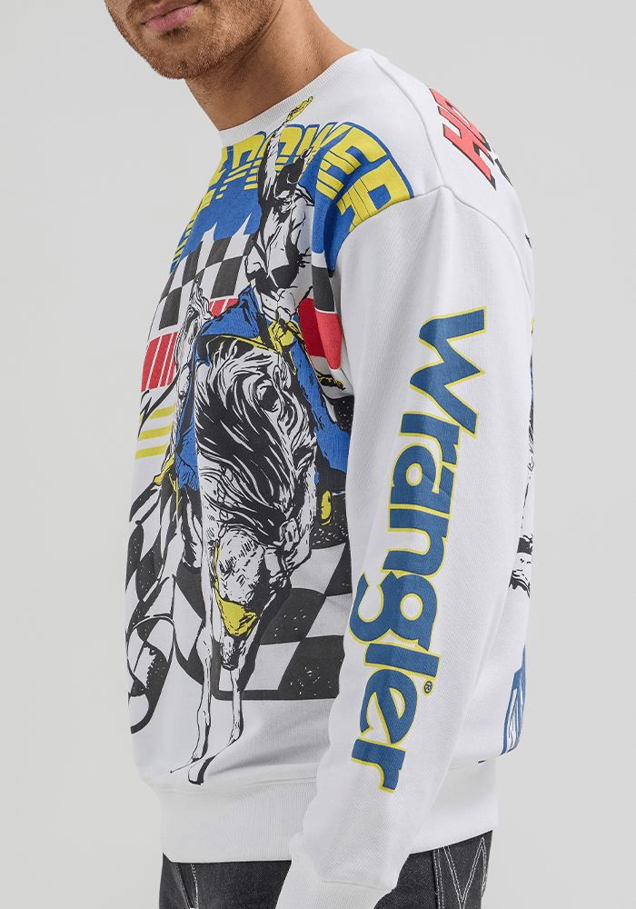 Polerón Pull Over Crew - Hot Wheels White