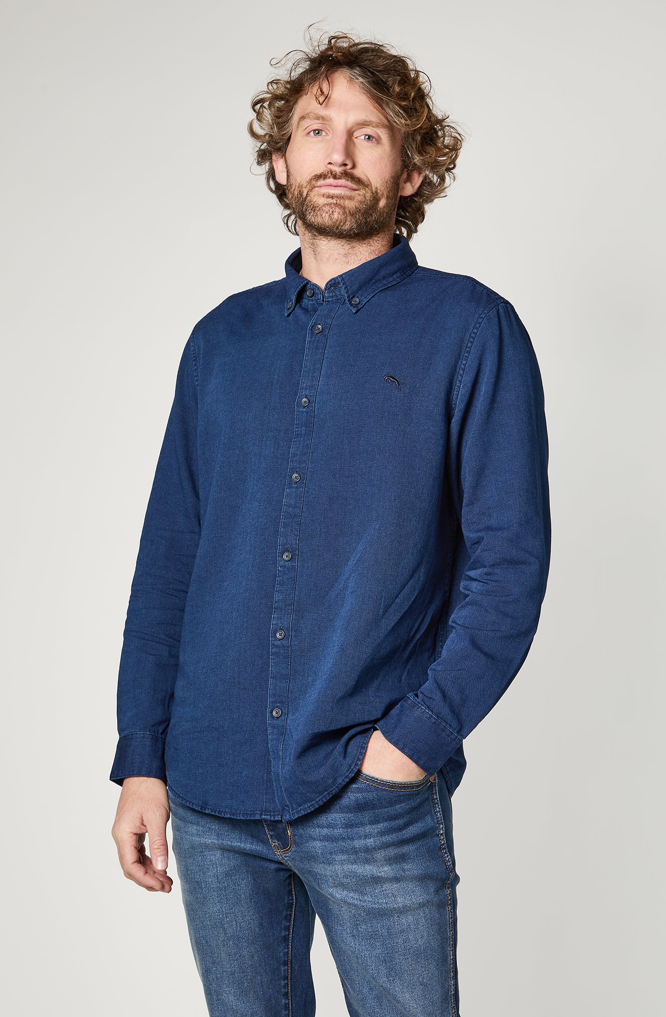 Camisa Hombre Wrangler Azul