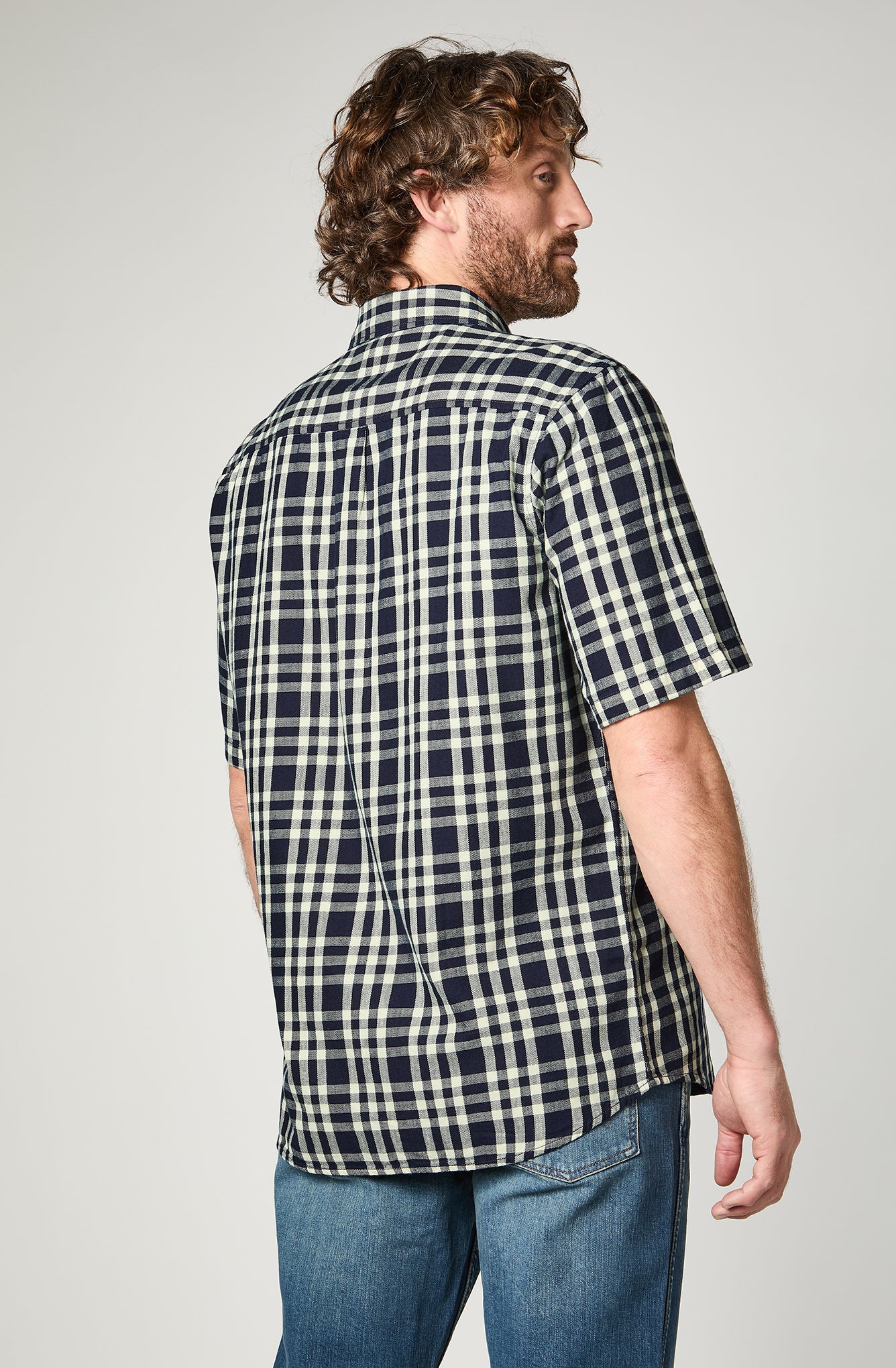Camisa M/C Hombre Cuadros Black