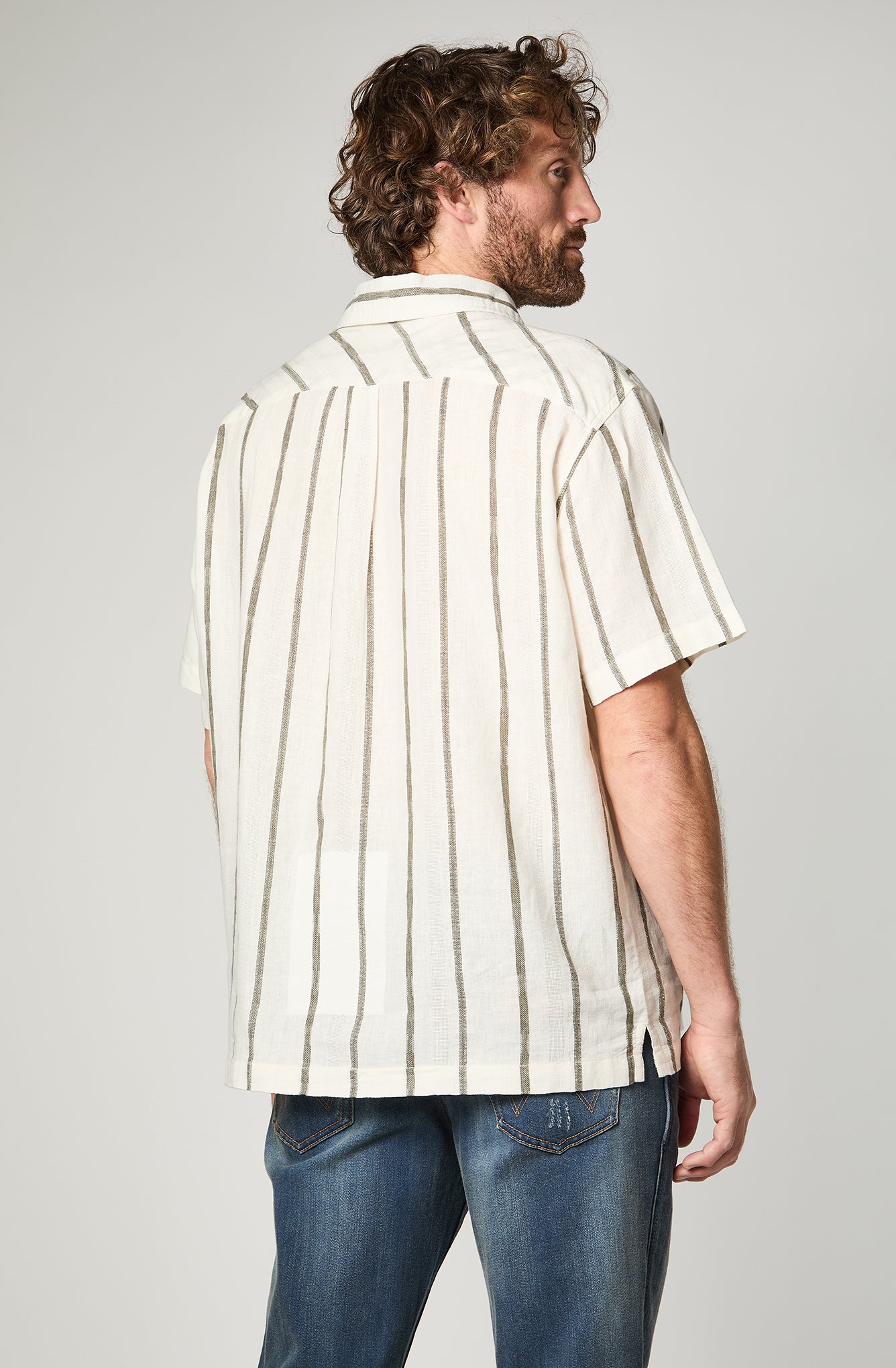 Camisa Hombre Stripes White