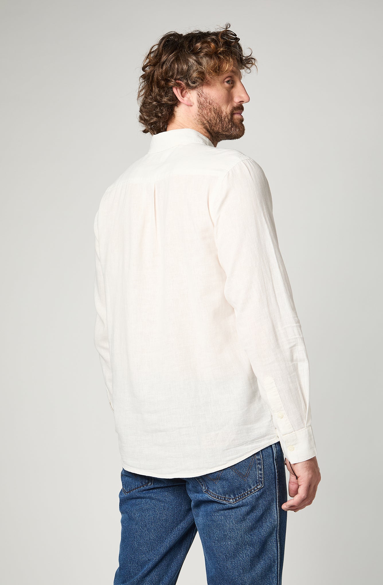 Camisa M/L Hombre White