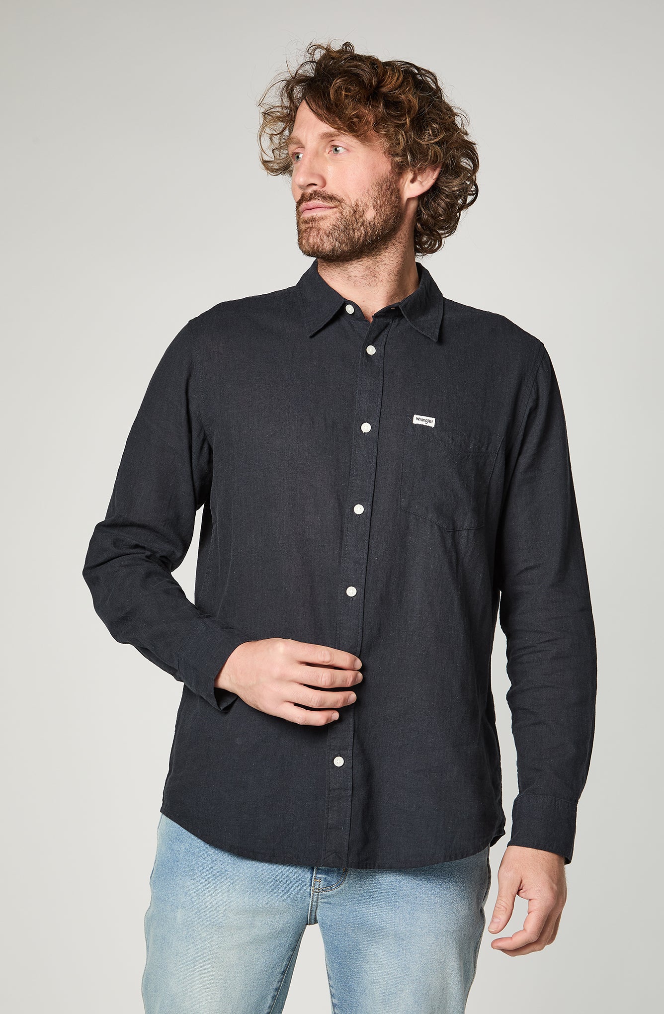 Camisa M/L Hombre Dark Navy