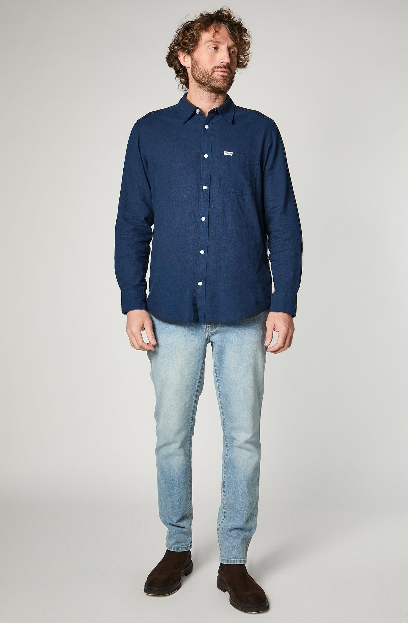 Camisa M/L Hombre Dark Navy