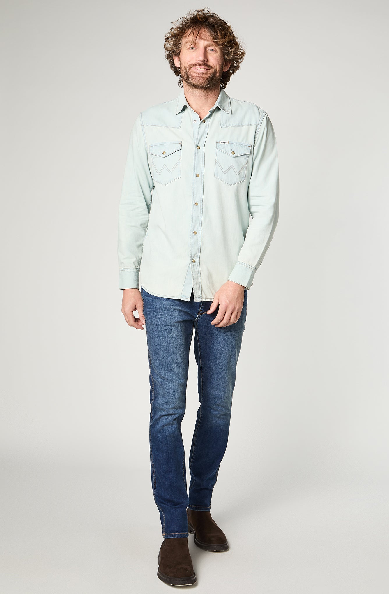 Camisa Hombre Denim Ml Lt