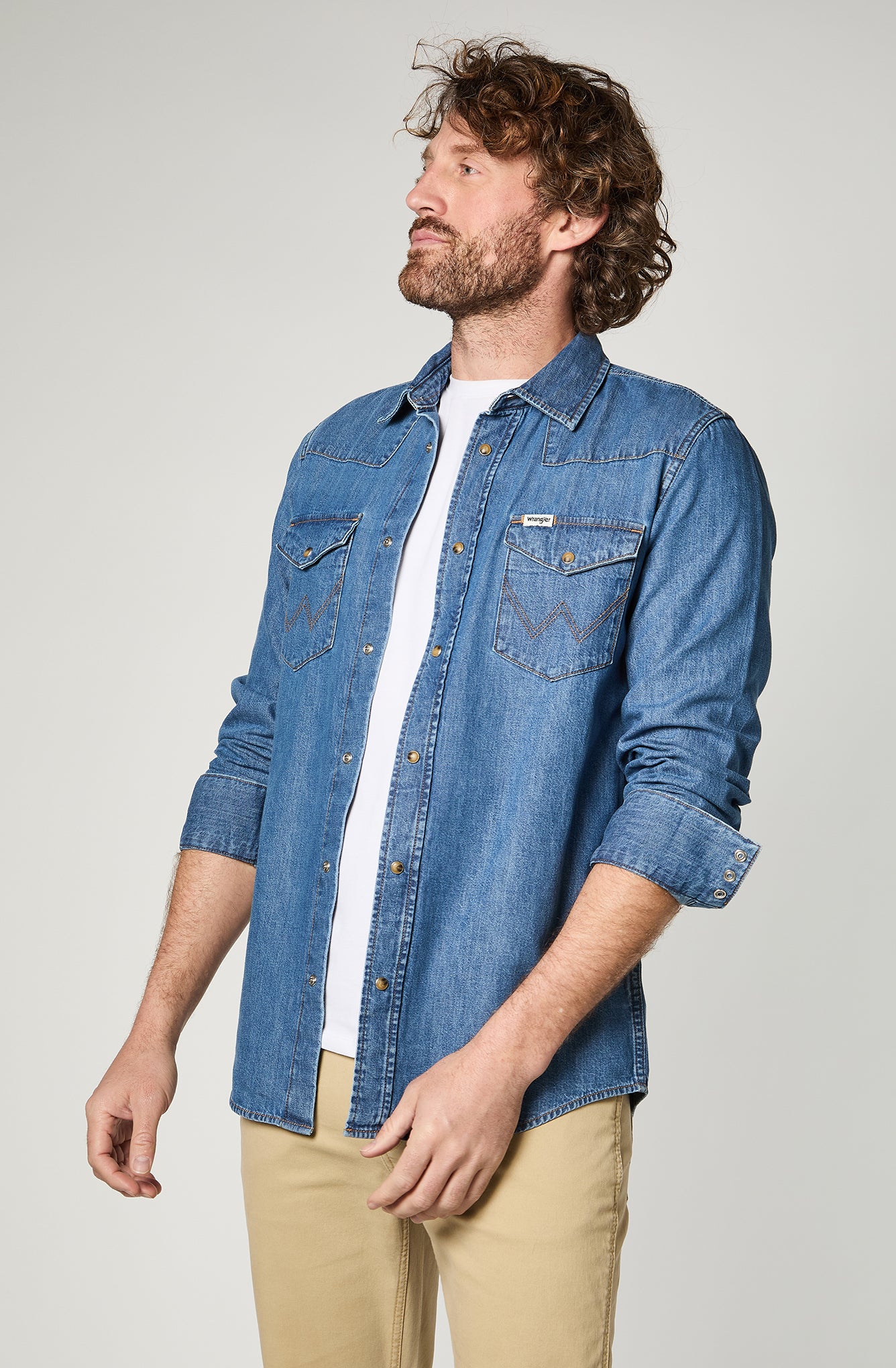 Camisa Hombre Denim Ml Mid